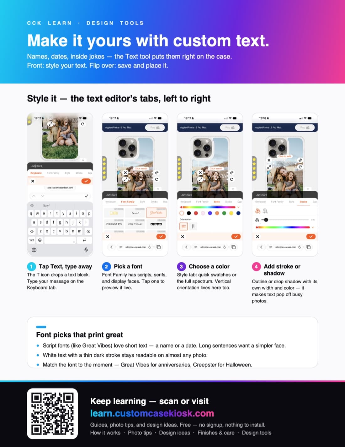 Make it yours with custom text — page 1 of 2